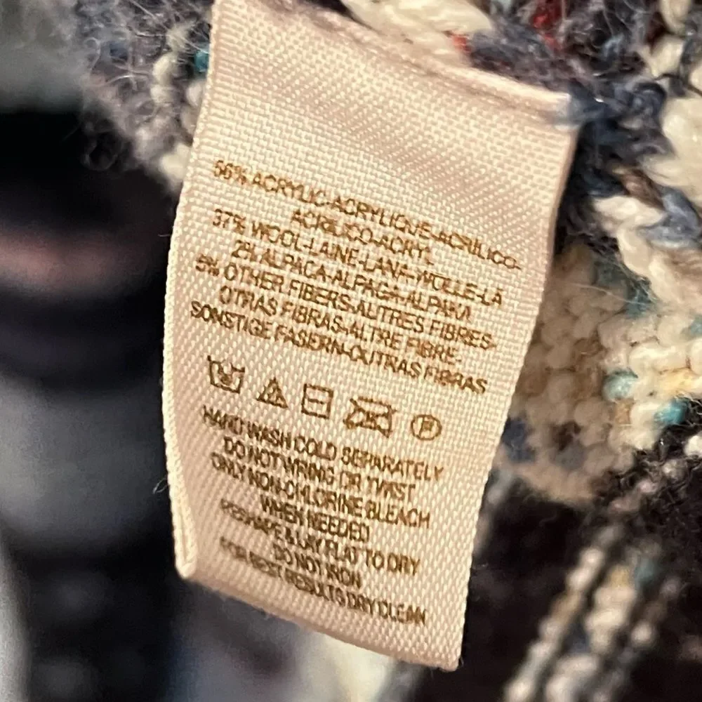 Free People Yesterdays Smile Aztec Striped Duster Boho Long Cardigan Sweater M - Picture 6 of 7